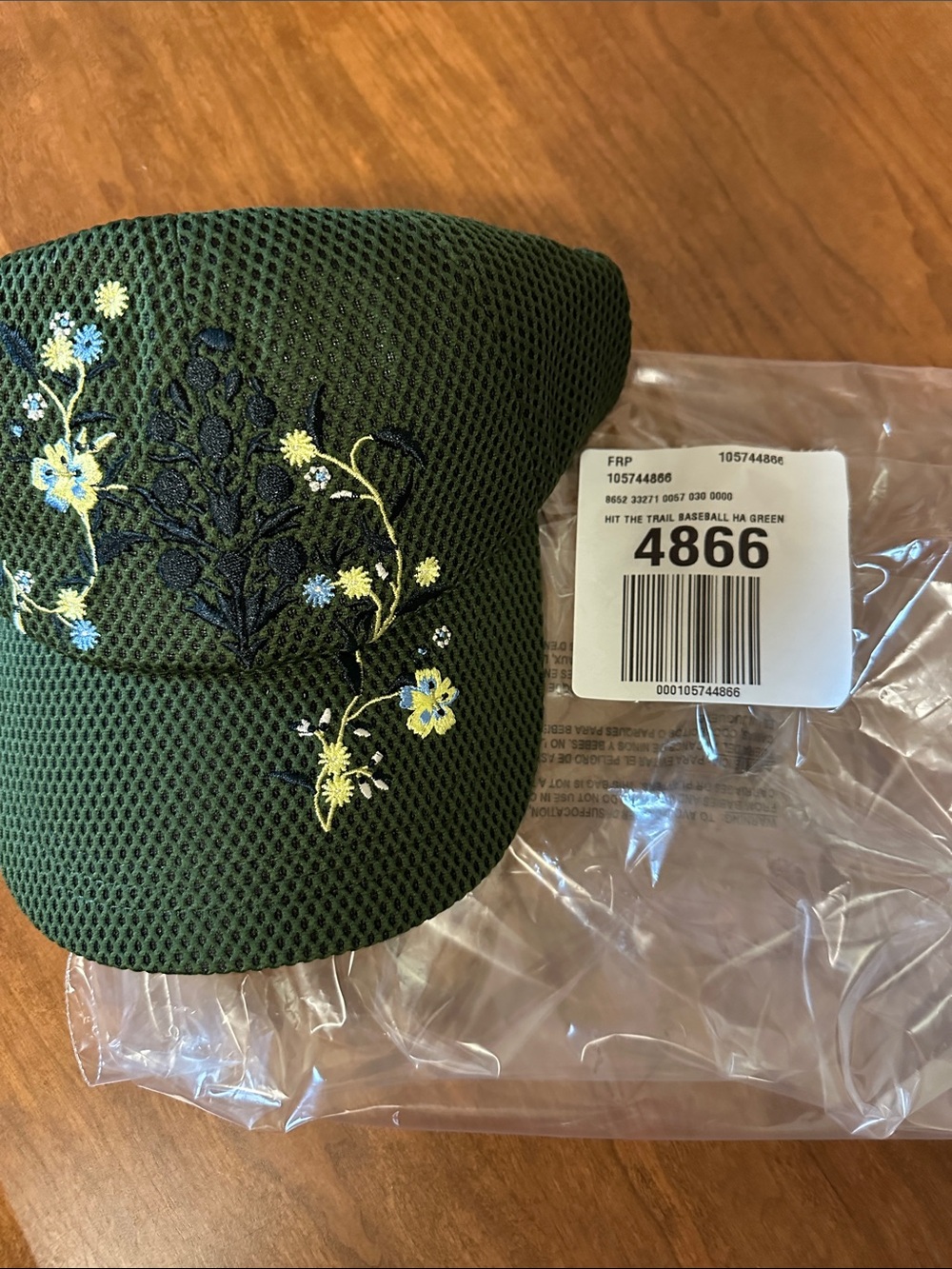 Free People Movement Embroidered Floral Hot The Trail Baseball Cap - Green NWT - Picture 5 of 9